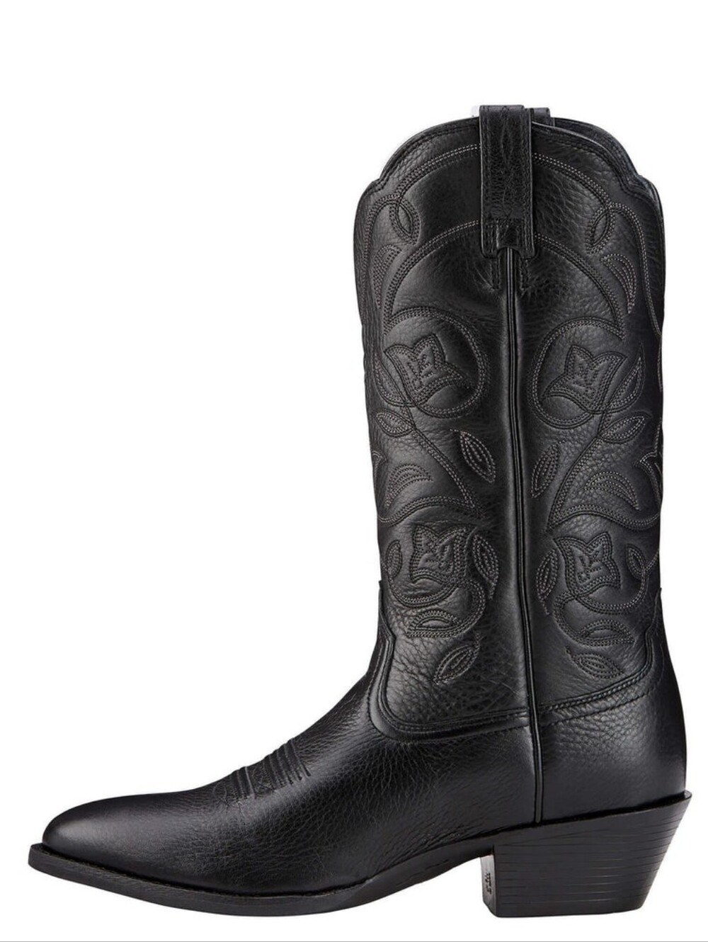 New Ariat Black Embossed Leather Western Boot